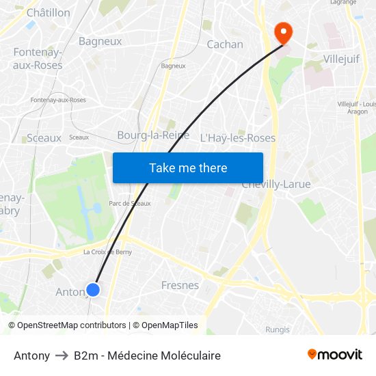 Antony to B2m - Médecine Moléculaire map
