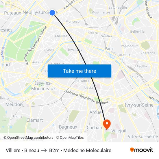 Villiers - Bineau to B2m - Médecine Moléculaire map