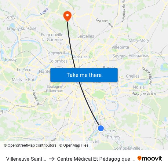 Villeneuve-Saint-Georges to Centre Médical Et Pédagogique Jacques Arnaud map