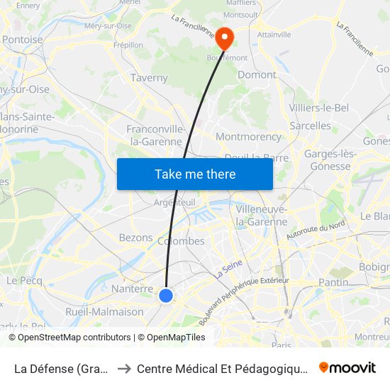 La Défense (Grande Arche) to Centre Médical Et Pédagogique Jacques Arnaud map