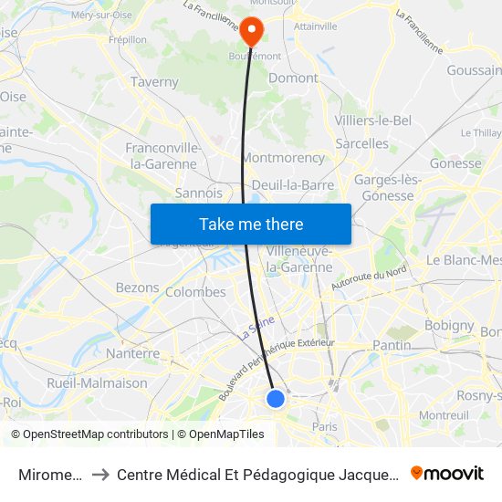 Miromesnil to Centre Médical Et Pédagogique Jacques Arnaud map