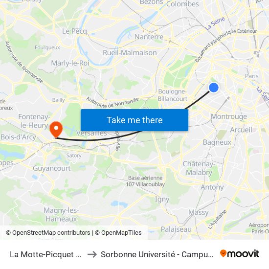 La Motte-Picquet - Grenelle to Sorbonne Université - Campus de Saint-Cyr map