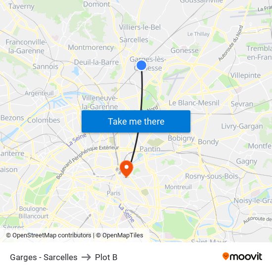 Garges - Sarcelles to Plot B map