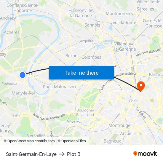 Saint-Germain-En-Laye to Plot B map