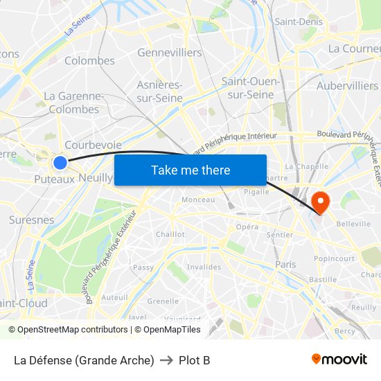 La Défense (Grande Arche) to Plot B map