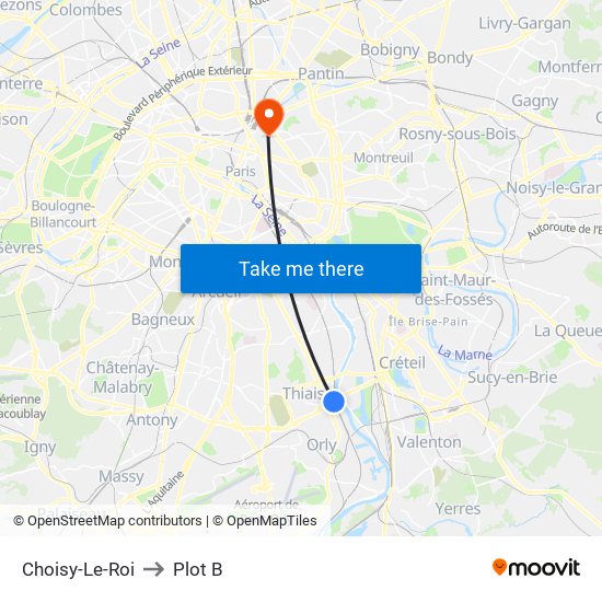 Choisy-Le-Roi to Plot B map