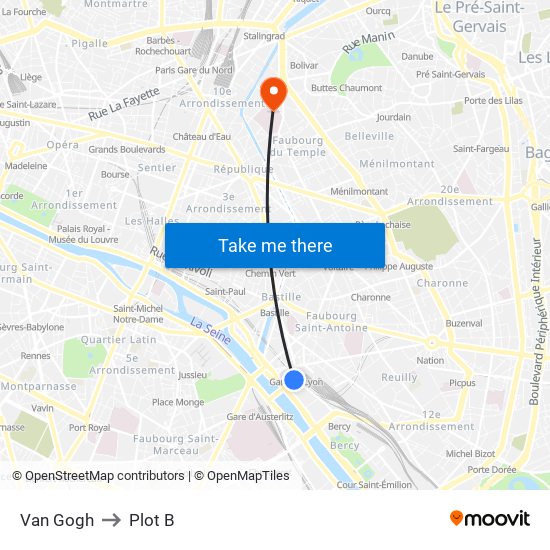 Van Gogh to Plot B map