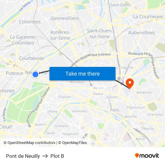 Pont de Neuilly to Plot B map