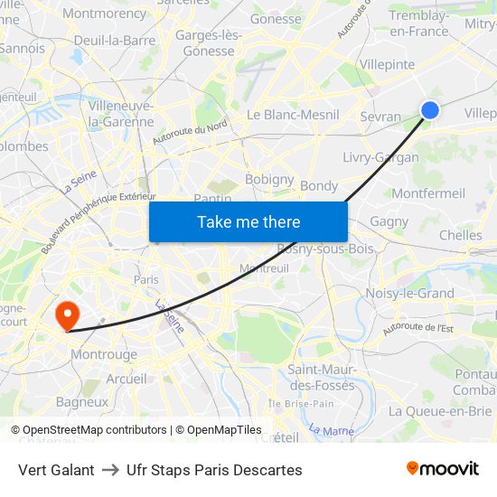 Vert Galant to Ufr Staps Paris Descartes map
