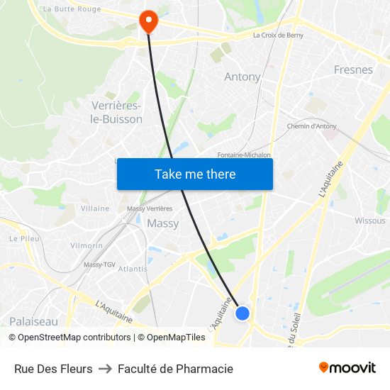 Rue Des Fleurs to Faculté de Pharmacie map