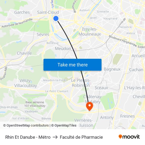 Rhin Et Danube - Métro to Faculté de Pharmacie map