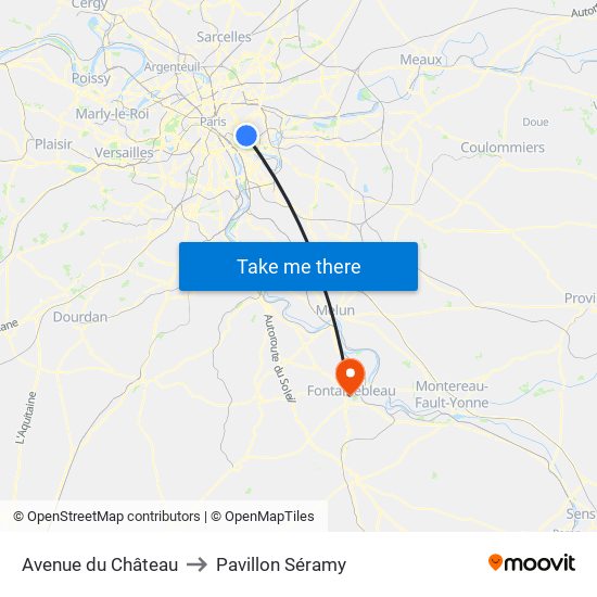 Avenue du Château to Pavillon Séramy map