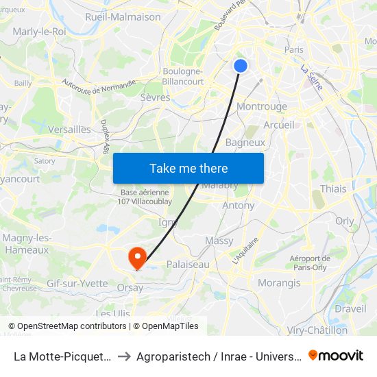 La Motte-Picquet - Grenelle to Agroparistech / Inrae - Université Paris-Saclay map