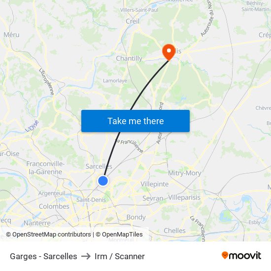 Garges - Sarcelles to Irm / Scanner map