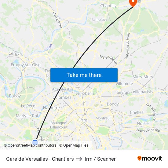 Gare de Versailles - Chantiers to Irm / Scanner map