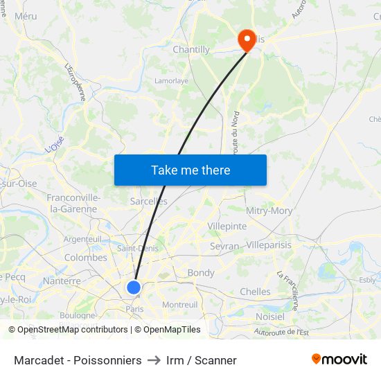 Marcadet - Poissonniers to Irm / Scanner map