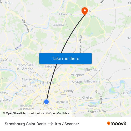 Strasbourg-Saint-Denis to Irm / Scanner map