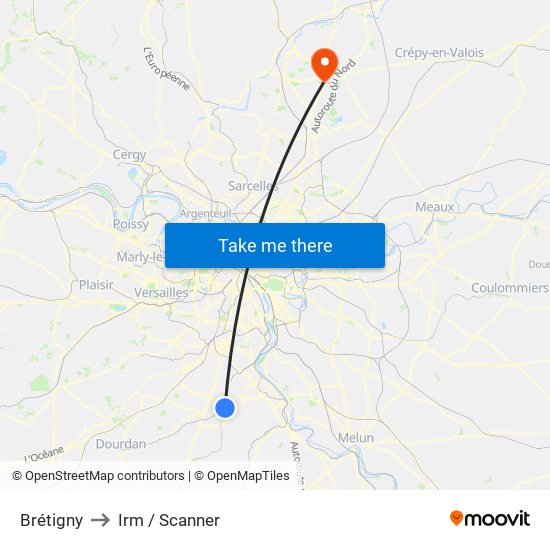 Brétigny to Irm / Scanner map