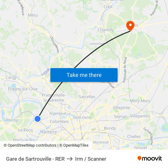 Gare de Sartrouville - RER to Irm / Scanner map