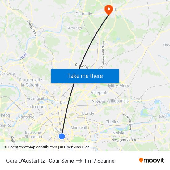 Gare D'Austerlitz - Cour Seine to Irm / Scanner map