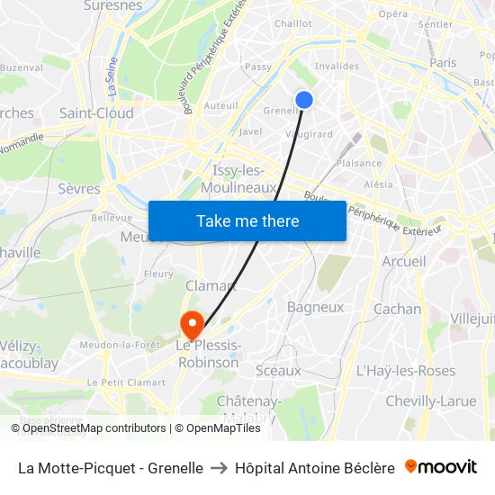 La Motte-Picquet - Grenelle to Hôpital Antoine Béclère map