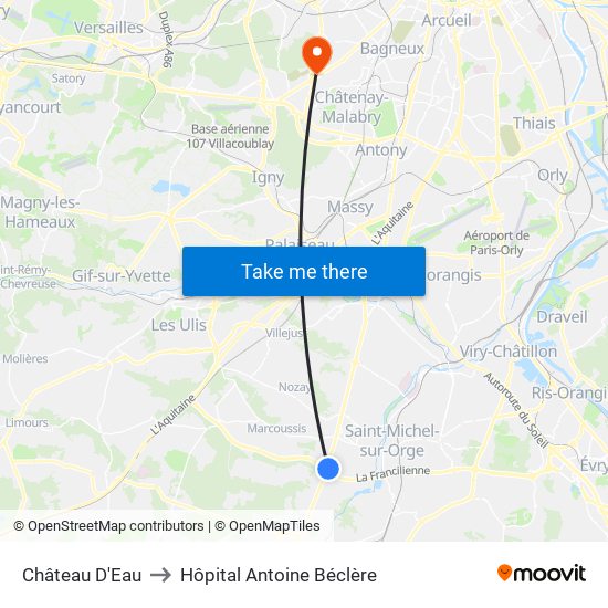 Château D'Eau to Hôpital Antoine Béclère map