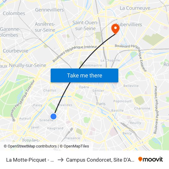 La Motte-Picquet - Grenelle to Campus Condorcet, Site D'Aubervilliers map