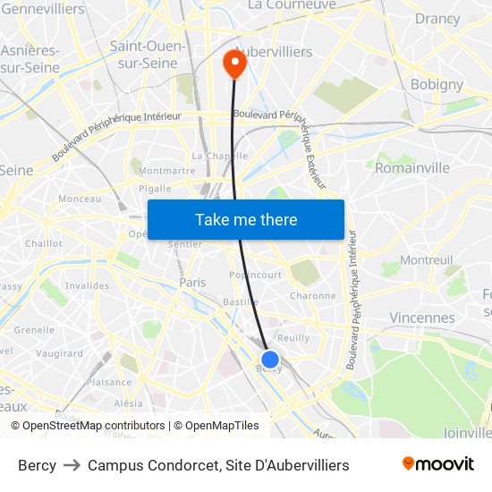 Bercy to Campus Condorcet, Site D'Aubervilliers map