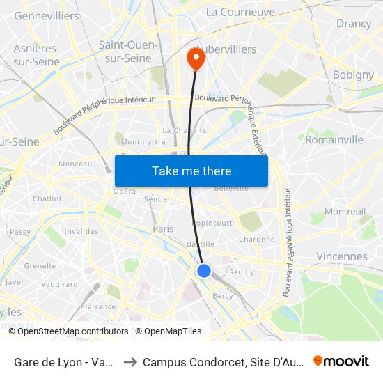 Gare de Lyon - Van Gogh to Campus Condorcet, Site D'Aubervilliers map