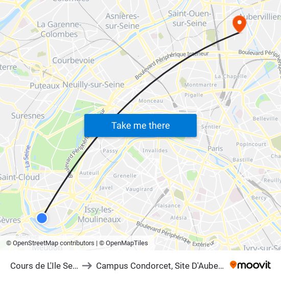 Cours de L'Ile Seguin to Campus Condorcet, Site D'Aubervilliers map