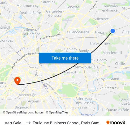 Vert Galant to Toulouse Business School, Paris Campus map