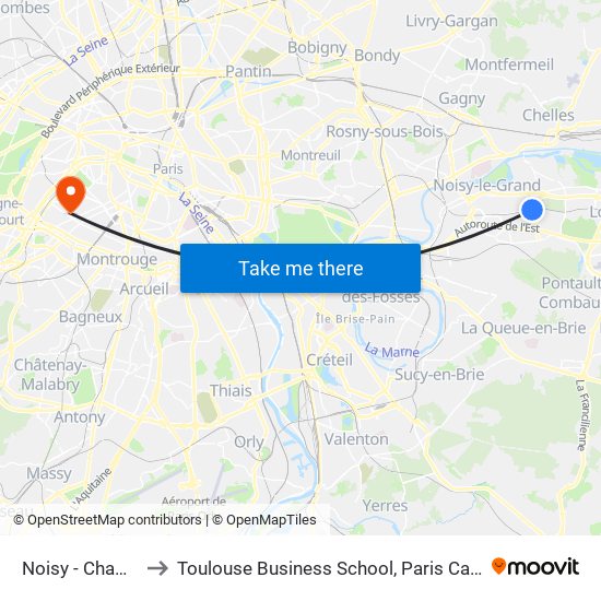 Noisy - Champs to Toulouse Business School, Paris Campus map