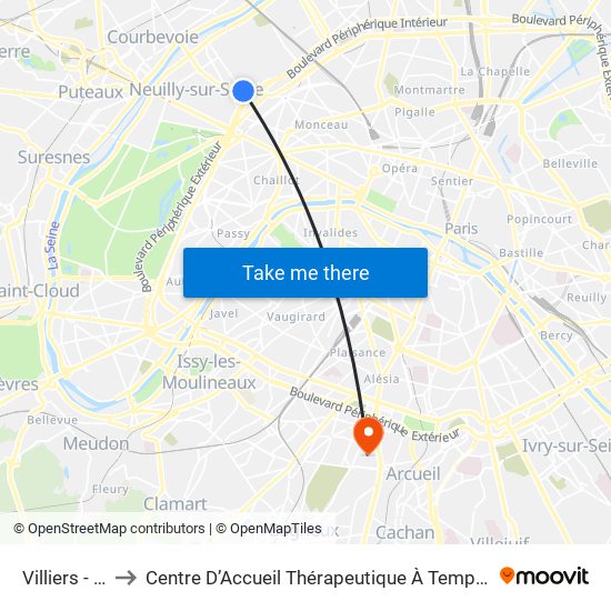 Villiers - Bineau to Centre D’Accueil Thérapeutique À Temps Partiel Vent du Large map