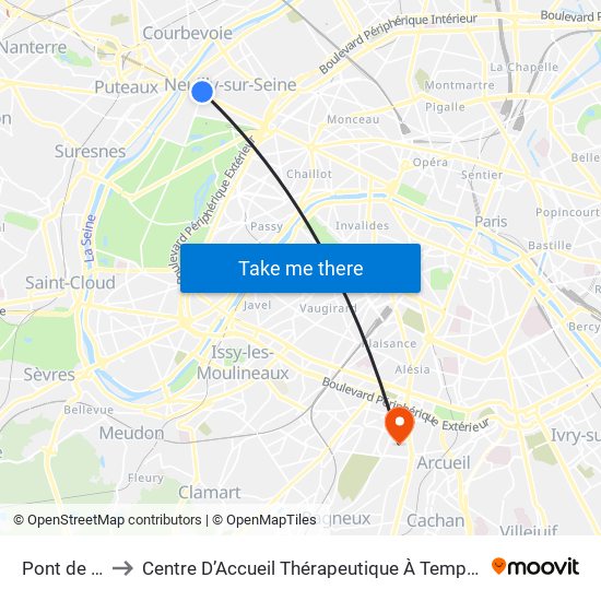Pont de Neuilly to Centre D’Accueil Thérapeutique À Temps Partiel Vent du Large map