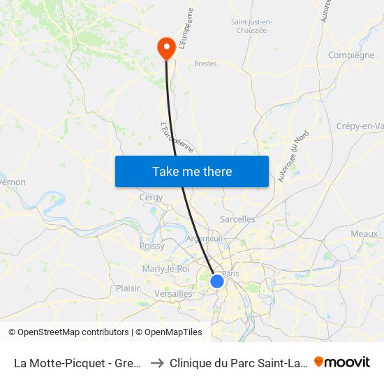 La Motte-Picquet - Grenelle to Clinique du Parc Saint-Lazare map