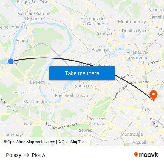 Poissy to Plot A map