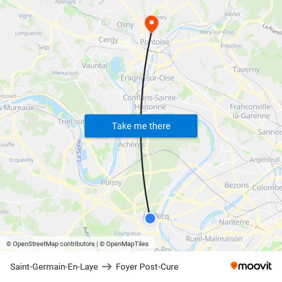 Saint-Germain-En-Laye to Foyer Post-Cure map