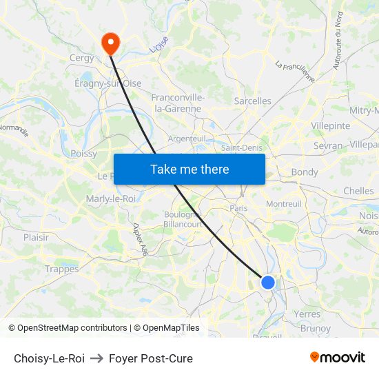 Choisy-Le-Roi to Foyer Post-Cure map
