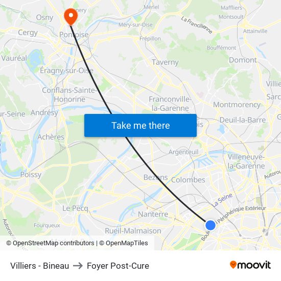 Villiers - Bineau to Foyer Post-Cure map