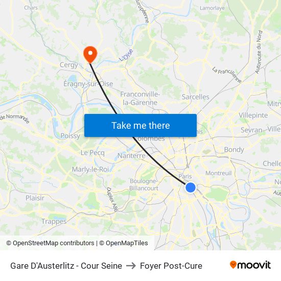 Gare D'Austerlitz - Cour Seine to Foyer Post-Cure map