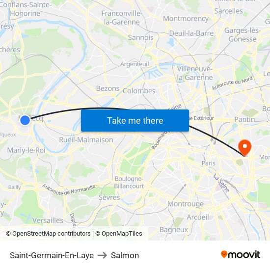 Saint-Germain-En-Laye to Salmon map