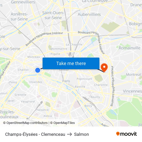 Champs-Élysées - Clemenceau to Salmon map