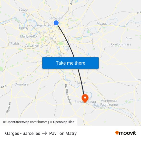 Garges - Sarcelles to Pavillon Matry map