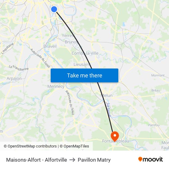 Maisons-Alfort - Alfortville to Pavillon Matry map