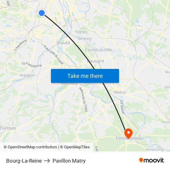 Bourg-La-Reine to Pavillon Matry map
