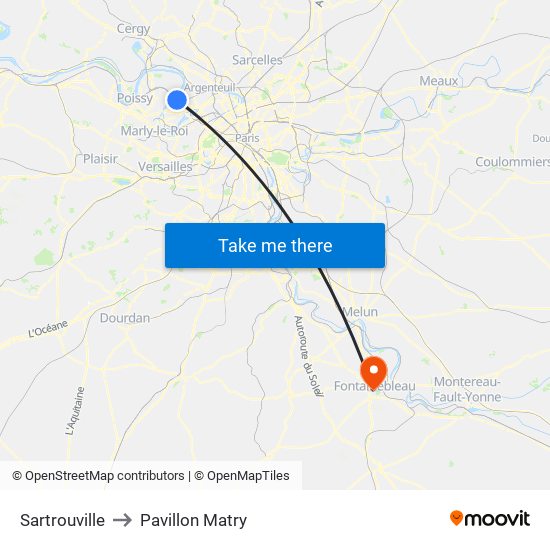 Sartrouville to Pavillon Matry map