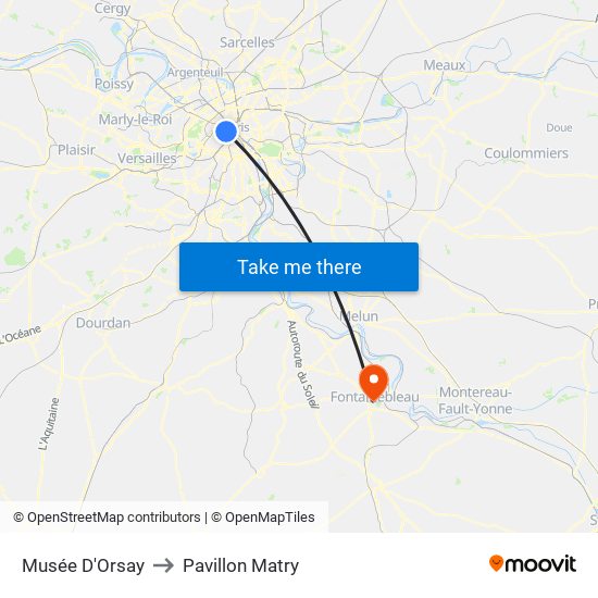 Musée D'Orsay to Pavillon Matry map