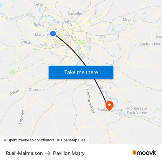 Rueil-Malmaison to Pavillon Matry map