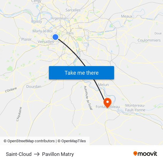 Saint-Cloud to Pavillon Matry map