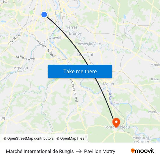 Marché International de Rungis to Pavillon Matry map